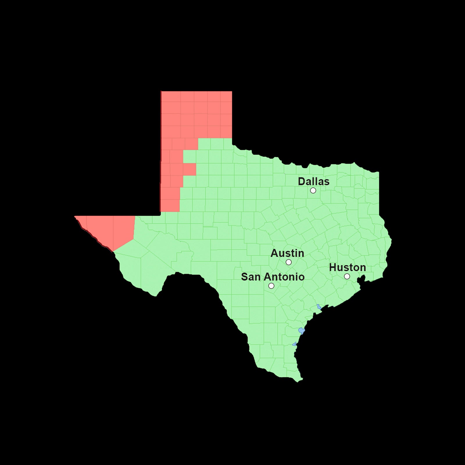 limos in Austin service area map