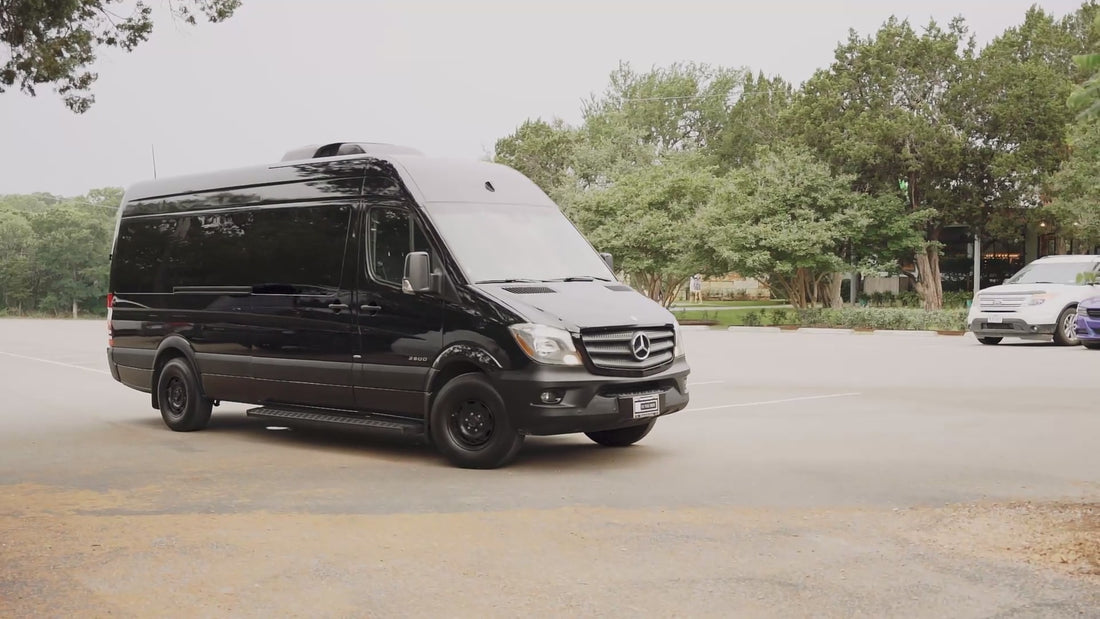 luxury sprinter van limo video for a wedding in Austin Texas