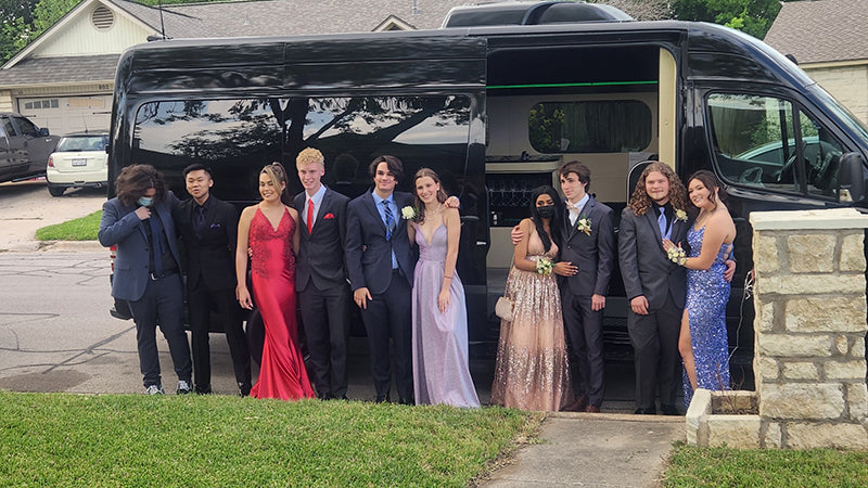 luxury sprinter van limo for prom in Austin Texas