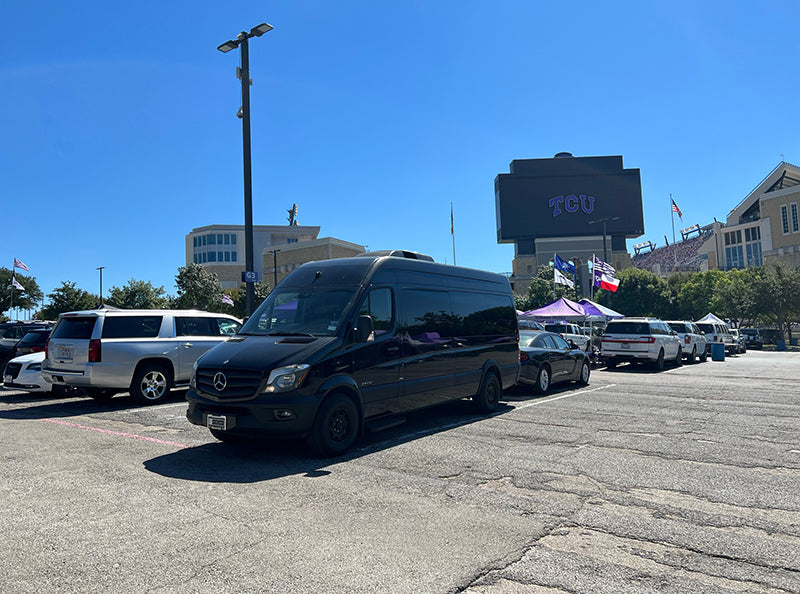 luxury sprinter van limo traveled to tcu from Austin Texas